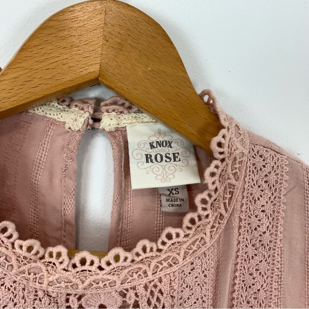 Knox Rose Lace Trim Light Pink Feminine Tank Top Size XS - Picture 4 of 8